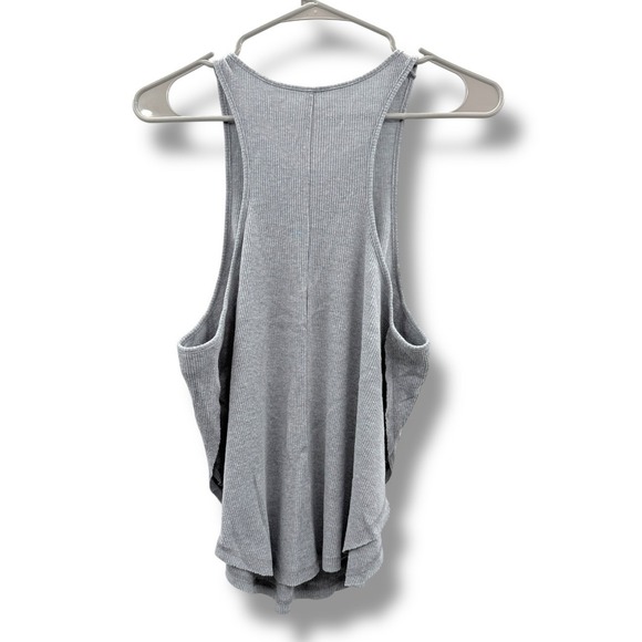 Free People Intimately FP Ribbed V-Neck Tank Top Women's Medium Gray Layering - Picture 2 of 8